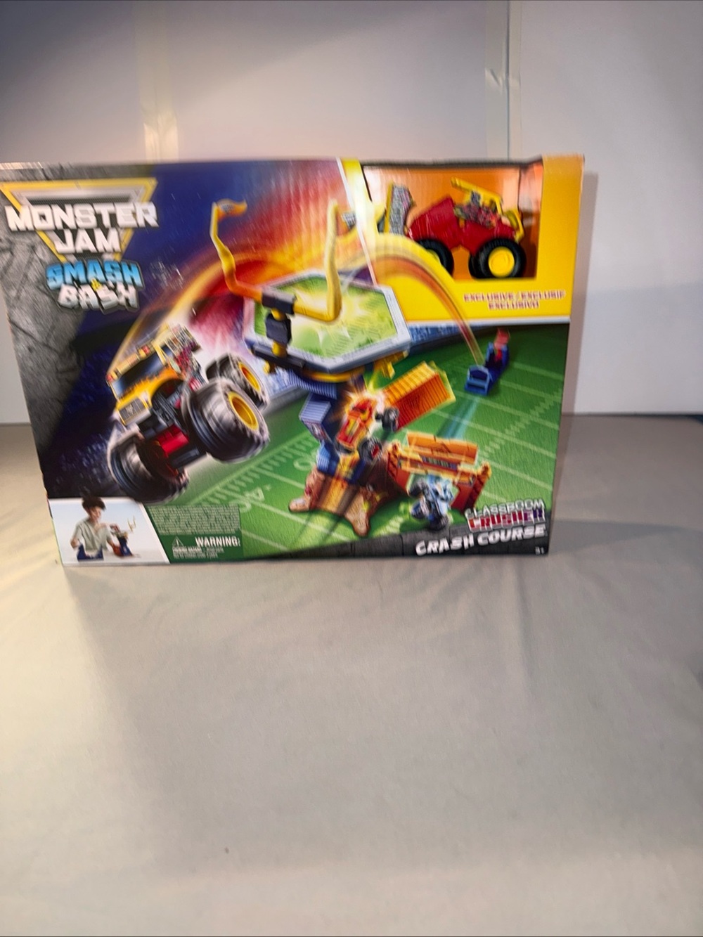 Monster Jam Smash Bash Crash Course Playset - Yellow & Green
